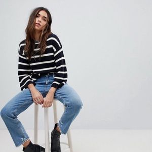 NWOT Brave Soul Treen Stripe Sweater With Wide Sleeves